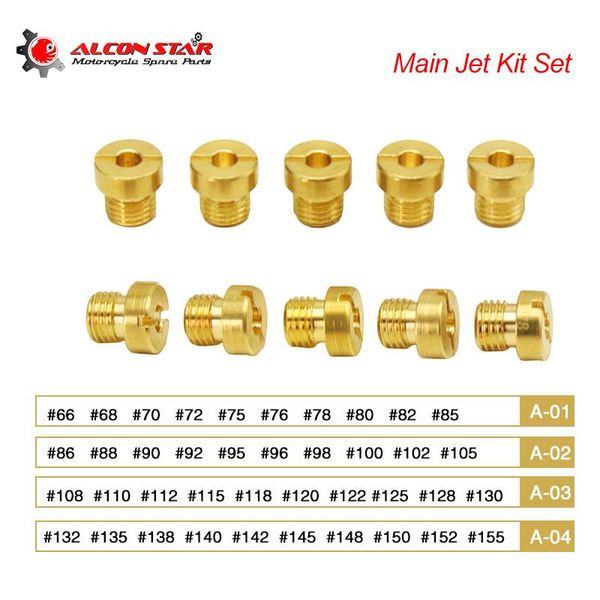 motorcycle fuel system alconstar 10pcs #66-#155 thread motocarburetor main jet kit set replacement for dellorto phbh phbl fcr vhb vhbt carbu
motorcycle fuel system alconstar 10pcs #66-#155 thread motocarburetor main jet kit set replacement for dellorto phbh phbl fcr vhb vhbt carbu