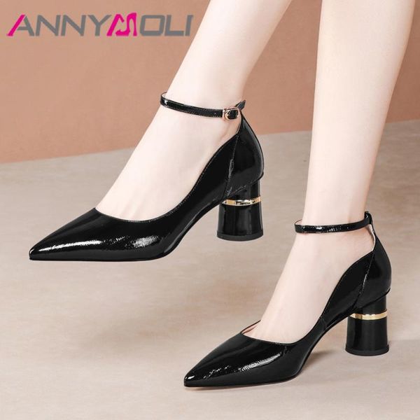 dress shoes annymoli high heels women natural genuine leather round ankle strap cow patent buckle pumps lady, Black
dress shoes annymoli high heels women natural genuine leather round ankle strap cow patent buckle pumps lady, Black