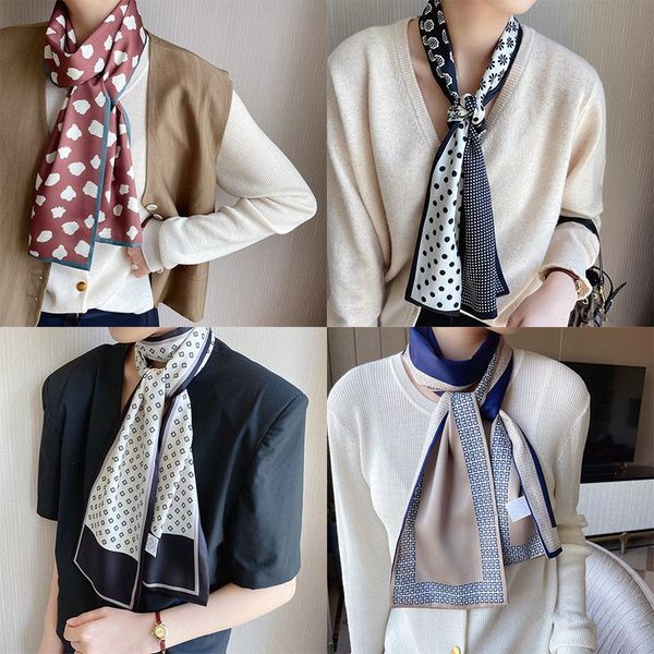 scarves 17x150cm women multifunction polyester silk scarf elegant stripes printed casual satin wraps shawl, Blue;gray
scarves 17x150cm women multifunction polyester silk scarf elegant stripes printed casual satin wraps shawl, Blue;gray