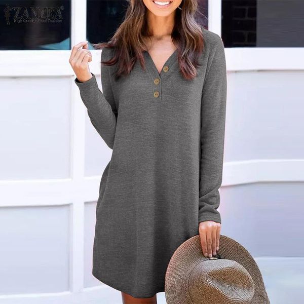 casual dresses women elegant dress 2022 autumn sundress loose solid vintage long sleeve v neck knee length vestido oversize robe, Black;gray
casual dresses women elegant dress 2022 autumn sundress loose solid vintage long sleeve v neck knee length vestido oversize robe, Black;gray