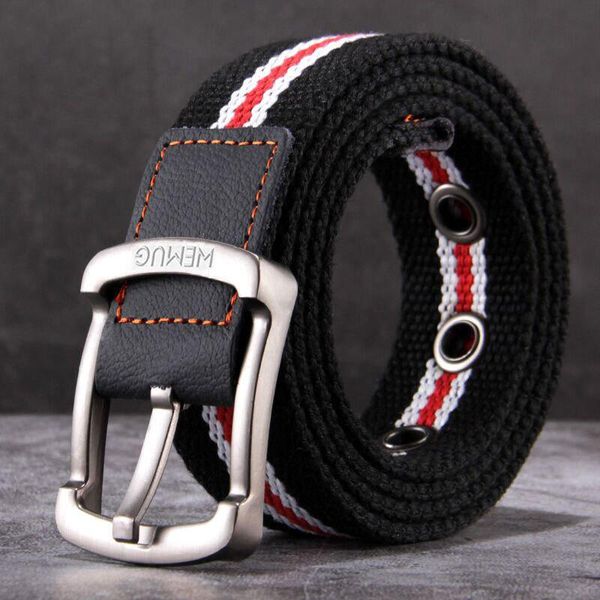 belts canvas woven belt fashion casual student pin buckle elastic youth military training tactical outdoor, Black;brown
belts canvas woven belt fashion casual student pin buckle elastic youth military training tactical outdoor, Black;brown