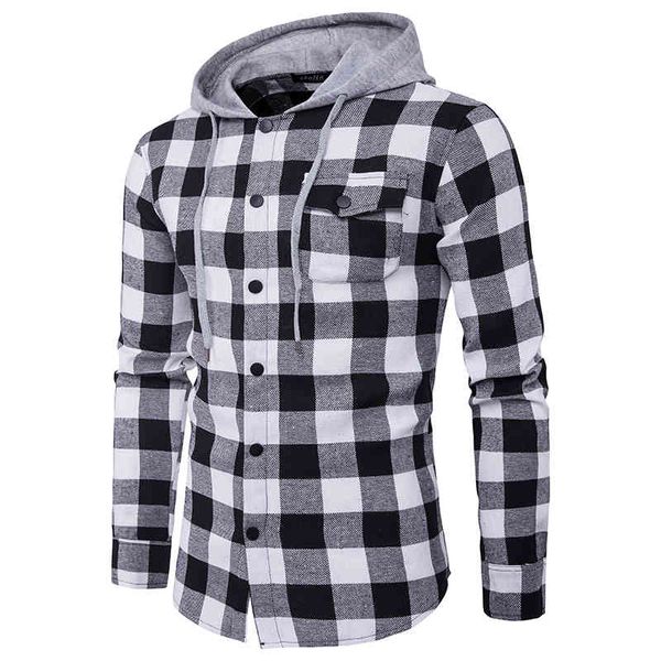 men's casual shirts button down hooded shirt regular fit long sleeve plaid flannel men jacket coat mens nz04 hy7s, White;black
men's casual shirts button down hooded shirt regular fit long sleeve plaid flannel men jacket coat mens nz04 hy7s, White;black
