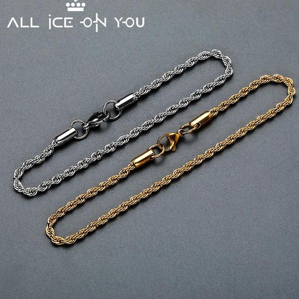 link, chain alliceonyou band stainless steel 3mm 5mm rope bracelet hip hop rock fashion jewelry gift for women men, Black
link, chain alliceonyou band stainless steel 3mm 5mm rope bracelet hip hop rock fashion jewelry gift for women men, Black