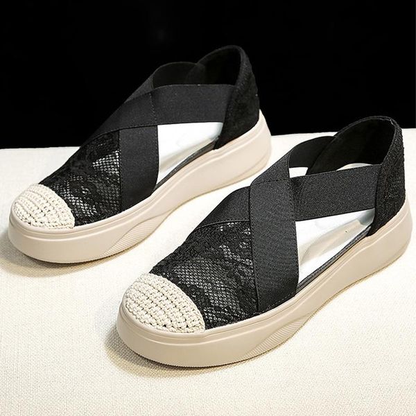 sandals platform woman summer sandal low shoes fashion women retro sewing mesh flats elastic bandage casual, Black
sandals platform woman summer sandal low shoes fashion women retro sewing mesh flats elastic bandage casual, Black