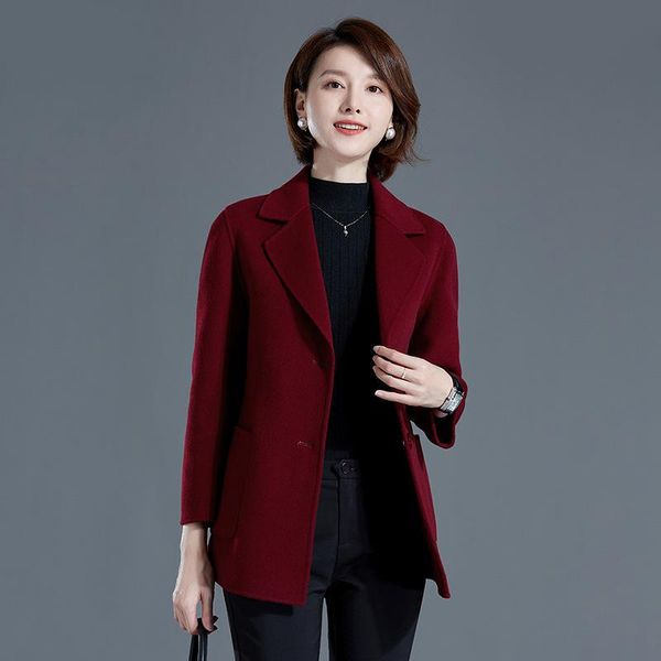 women's wool & blends autumn and winter double faced tweed coat jacket short woollen small size 724-2118, Black
women's wool & blends autumn and winter double faced tweed coat jacket short woollen small size 724-2118, Black