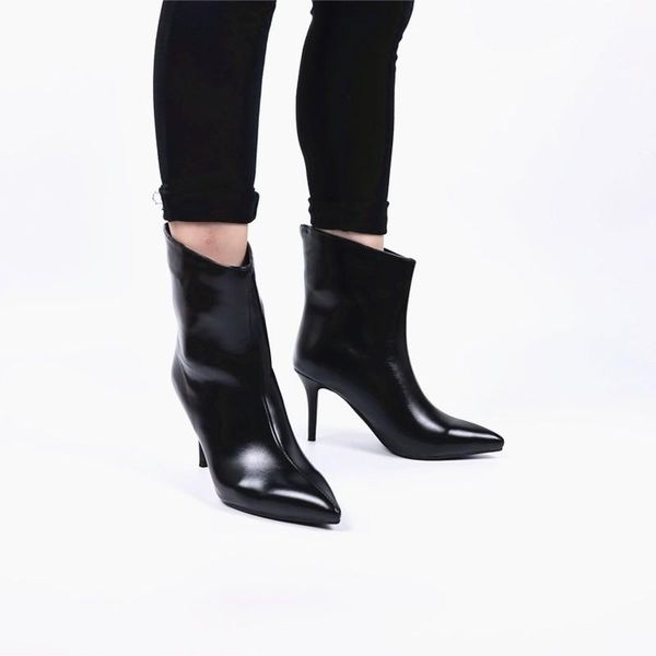 boots fashion super high heels ankle 2021 brand women faux leather autumn winter pointed toe black calf
boots fashion super high heels ankle 2021 brand women faux leather autumn winter pointed toe black calf