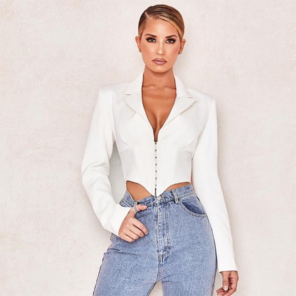 women's suits & blazers 2021 ladies blazer long sleeve blaser women suit bodycon jacket female outwear deep v neck white club coat, White;black
women's suits & blazers 2021 ladies blazer long sleeve blaser women suit bodycon jacket female outwear deep v neck white club coat, White;black