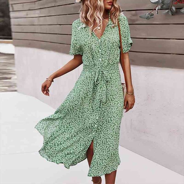 summer floral casual print women dresses v neck midi short sleeve button loosed holiday beach vestidos, Black;gray
summer floral casual print women dresses v neck midi short sleeve button loosed holiday beach vestidos, Black;gray