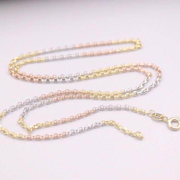 chains au750 real 18k multi-tone gold chain neckalce for women female 2.0mm color rolo link choker necklace 20''l gift, Silver
chains au750 real 18k multi-tone gold chain neckalce for women female 2.0mm color rolo link choker necklace 20''l gift, Silver