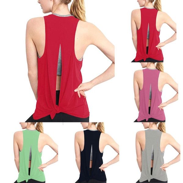 women's tanks & camis women open back sport solid tank tie workout racerback vest casual loose sleeveless lenceria mujer femal, White
women's tanks & camis women open back sport solid tank tie workout racerback vest casual loose sleeveless lenceria mujer femal, White
