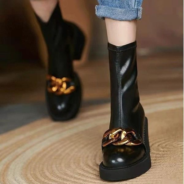 boots stretch genuine leather women ankle 2021 autumn winter concise metal decoration high heels shoes woman, Black
boots stretch genuine leather women ankle 2021 autumn winter concise metal decoration high heels shoes woman, Black