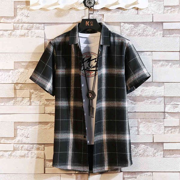 brand summer men's plaid black white shirt fashion short sleeve casual shirts plus asian size -4xl 5xl 200925, White;black
brand summer men's plaid black white shirt fashion short sleeve casual shirts plus asian size -4xl 5xl 200925, White;black