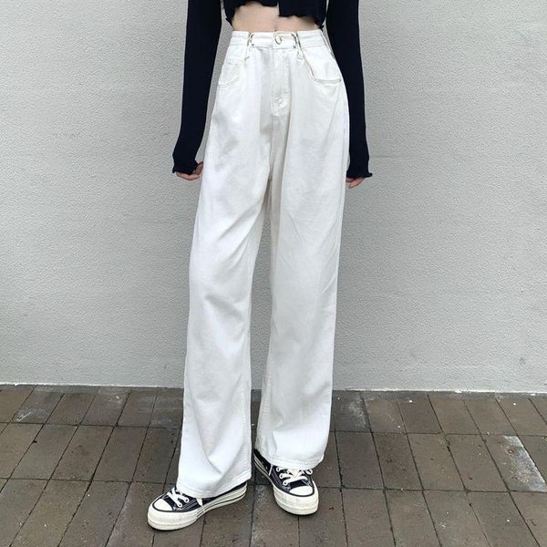 women's jeans white straight tube loose wide leg dad pants high waist slim, versatile, draped floor length fashion, Blue
women's jeans white straight tube loose wide leg dad pants high waist slim, versatile, draped floor length fashion, Blue