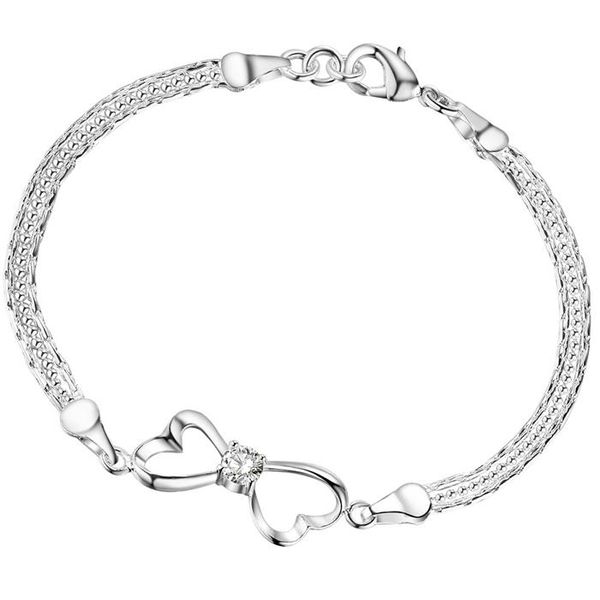 link, chain fashion jewelry women bracelet silver plated zircon wholesale priced gift ab204, Black
link, chain fashion jewelry women bracelet silver plated zircon wholesale priced gift ab204, Black