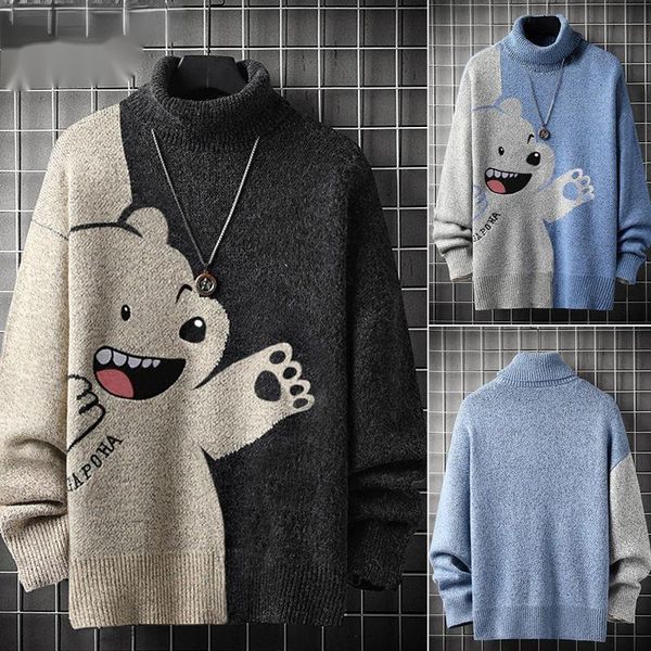 men's sweaters zazomde oversized high collar bear sweater men casual autumn winter warm pullover male loose knitted personality, White;black
men's sweaters zazomde oversized high collar bear sweater men casual autumn winter warm pullover male loose knitted personality, White;black