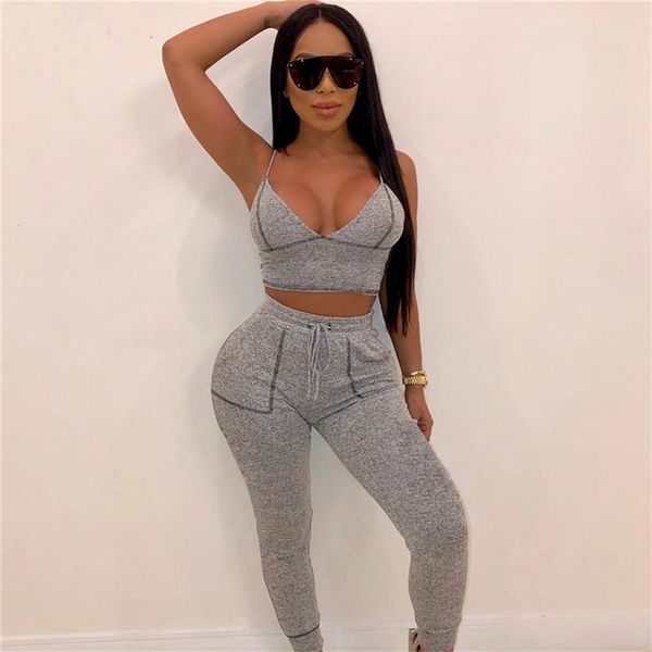 women's tracksuits women knitted lounge wear sets 2pcs crop suit ladies tracksuit set summer casual streetwear clubwear 4zjl, Gray
women's tracksuits women knitted lounge wear sets 2pcs crop suit ladies tracksuit set summer casual streetwear clubwear 4zjl, Gray