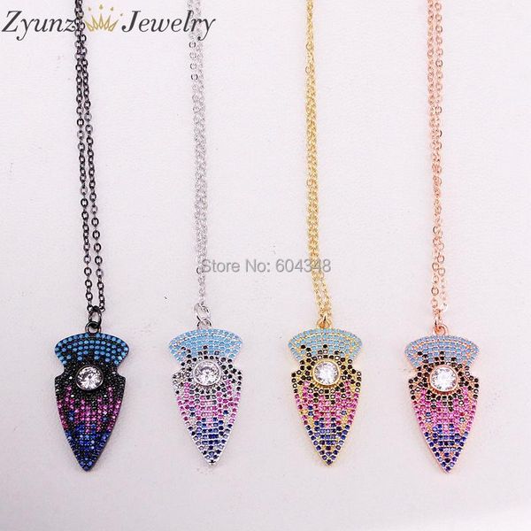 pendant necklaces 5 strands zyz320-5845 micro pave cz arrow necklace, metal plated cubic zirconia, multi-color arrowhead charm beads, Silver
pendant necklaces 5 strands zyz320-5845 micro pave cz arrow necklace, metal plated cubic zirconia, multi-color arrowhead charm beads, Silver
