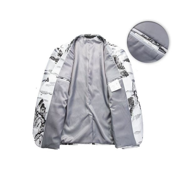 men's suits & blazers pijtrl quality jacquard male vintage chinese style landscape pattern jacket casual suit slim dress for stage 17li, White;black
men's suits & blazers pijtrl quality jacquard male vintage chinese style landscape pattern jacket casual suit slim dress for stage 17li, White;black