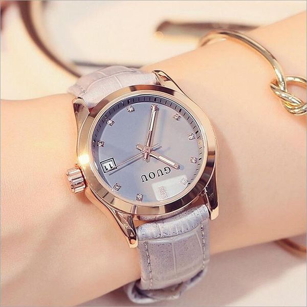 wristwatches guou women watches fashion modern diamond watch elegant leather auto date ladies clock relogio feminino, Slivery;brown
wristwatches guou women watches fashion modern diamond watch elegant leather auto date ladies clock relogio feminino, Slivery;brown