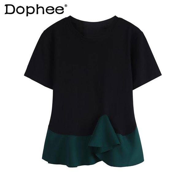 irregular patchwork ruffled tee short-sleeved cotton t-shirt female 2021 spring and summer korean style loose fashion women's, White
irregular patchwork ruffled tee short-sleeved cotton t-shirt female 2021 spring and summer korean style loose fashion women's, White