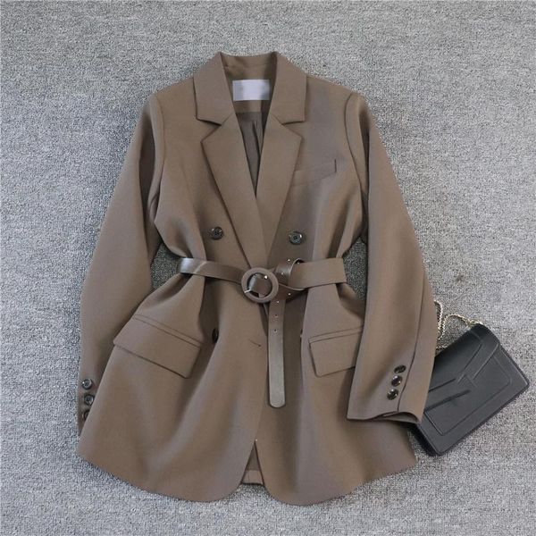 women's suits & blazers women blazer jacket double breasted sashes office casual oversized elegant korean pocket suit female fashion ou, White;black
women's suits & blazers women blazer jacket double breasted sashes office casual oversized elegant korean pocket suit female fashion ou, White;black