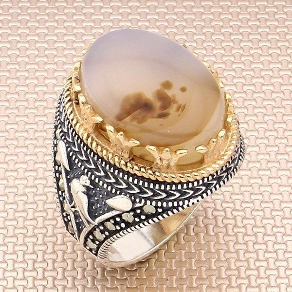 vintage oval yemen agate stone men silver ring with bronz color big heavy animal bird motif solid 925 sterling cluster rings, Golden;silver
vintage oval yemen agate stone men silver ring with bronz color big heavy animal bird motif solid 925 sterling cluster rings, Golden;silver