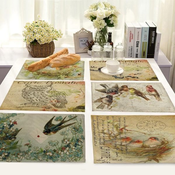 mats & pads retro bird pattern table mat cotton linen placemat for dining tea party decoration kitchen napkin home decor
mats & pads retro bird pattern table mat cotton linen placemat for dining tea party decoration kitchen napkin home decor