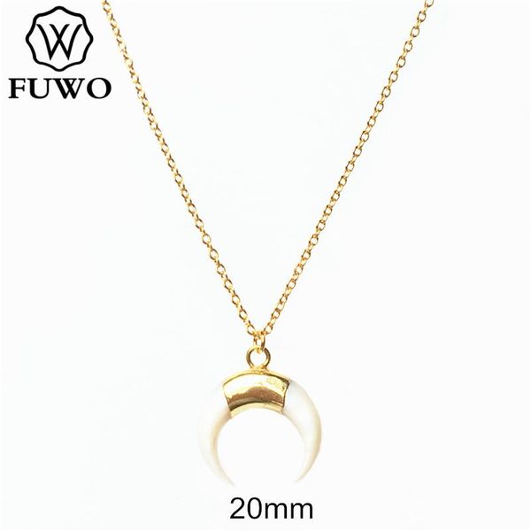 pendant necklaces fuwo natural shell crescent necklace with gold trimmed ox horn shape white beach jewelry gift for women nc522, Silver
pendant necklaces fuwo natural shell crescent necklace with gold trimmed ox horn shape white beach jewelry gift for women nc522, Silver