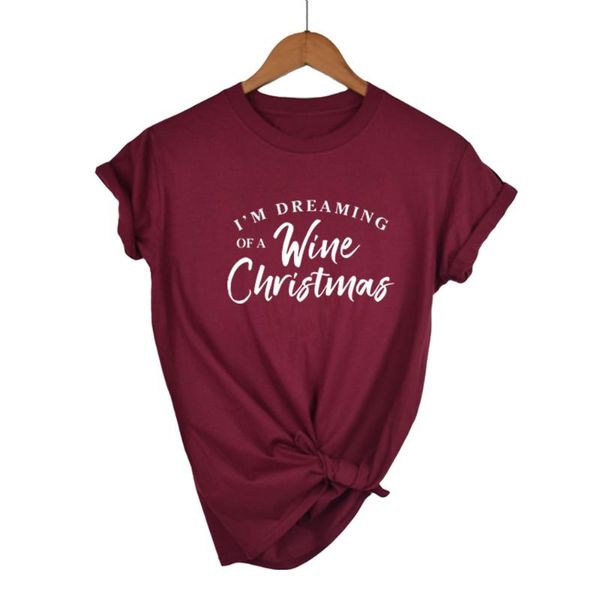 women's t-shirt i' dreaming of a wine christmas print tshirt women fashion harajuku short sleeve suitable clothes, White
women's t-shirt i' dreaming of a wine christmas print tshirt women fashion harajuku short sleeve suitable clothes, White
