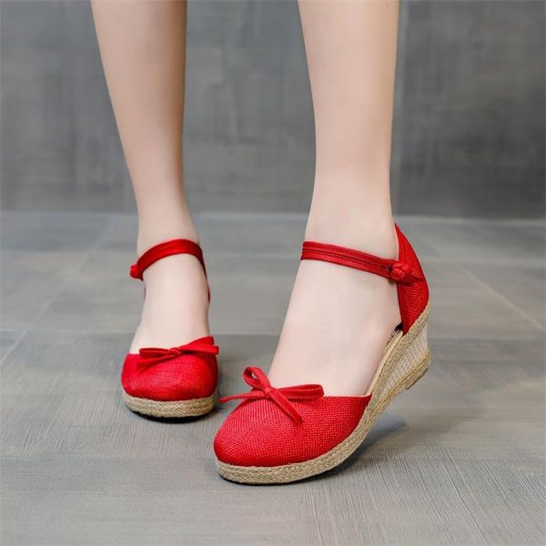 sandals summer women linen bow knot 6cm wedge bohemian ladies casual comfortable espadrilles platform pumps 34-41, Black
sandals summer women linen bow knot 6cm wedge bohemian ladies casual comfortable espadrilles platform pumps 34-41, Black