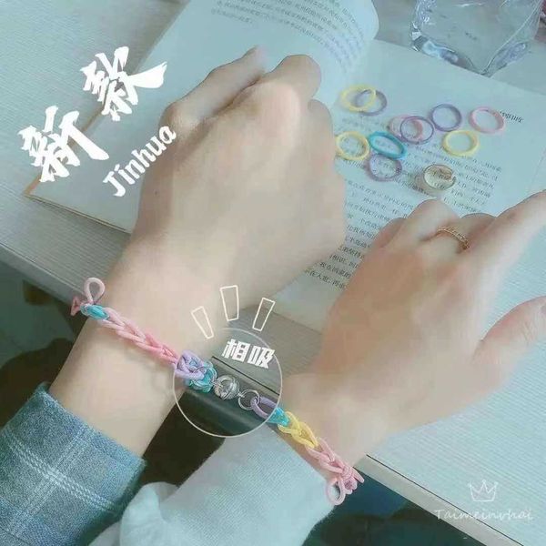 hand diy woven bracelet same couple magnetic suction small rubber band color hair circle leather cover jewelry, Golden;silver
hand diy woven bracelet same couple magnetic suction small rubber band color hair circle leather cover jewelry, Golden;silver