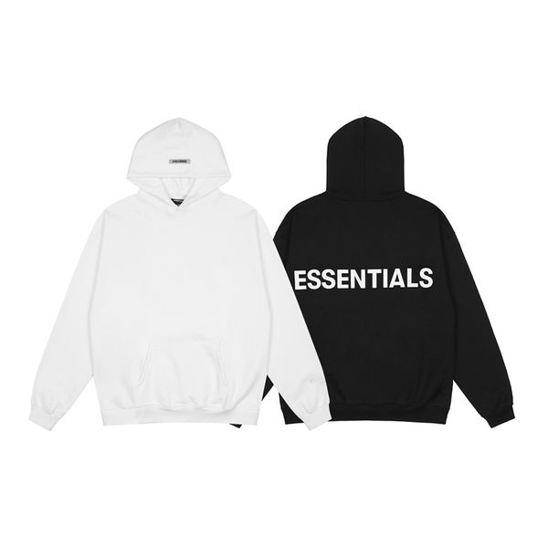 aoyu autumn winter fog double line essentials reflective high street fashion brand hooded sweater men's couple's wear plush, Black