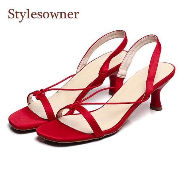 stylesowner korean style square open toe thin high-heel summer sandals women luxury silk narrow band elegant lady party shoes, Black
stylesowner korean style square open toe thin high-heel summer sandals women luxury silk narrow band elegant lady party shoes, Black