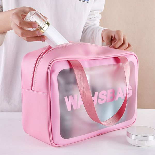 pvc transparent makeup women wash travel organizer large capacity cosmetic storage bag hand clear bags neceser 2020, Blue;pink
pvc transparent makeup women wash travel organizer large capacity cosmetic storage bag hand clear bags neceser 2020, Blue;pink