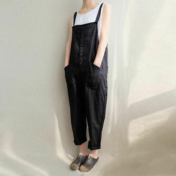 women's jumpsuits & rompers women plus size loose sleeveless button solid color jumpsuit dungarees playsuit trousers overalls, Black;white
women's jumpsuits & rompers women plus size loose sleeveless button solid color jumpsuit dungarees playsuit trousers overalls, Black;white