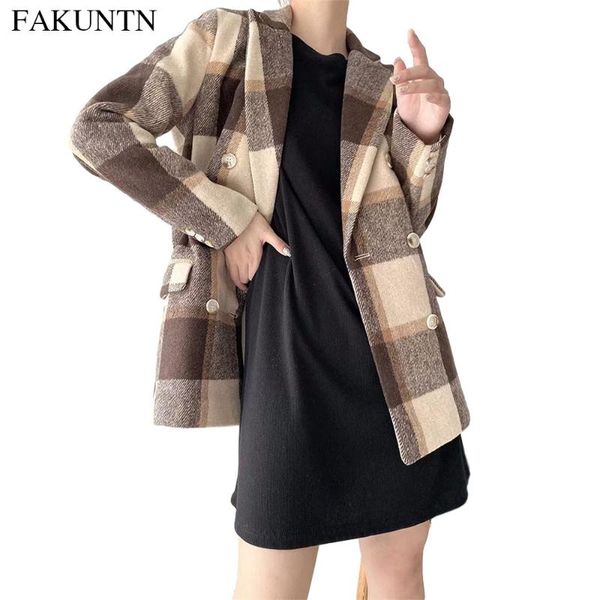 plaid suit blazer women jacket womens coats double breasted 2021 autumn winter casual pockets thick warm ladies woolen women's suits &, White;black
plaid suit blazer women jacket womens coats double breasted 2021 autumn winter casual pockets thick warm ladies woolen women's suits &, White;black