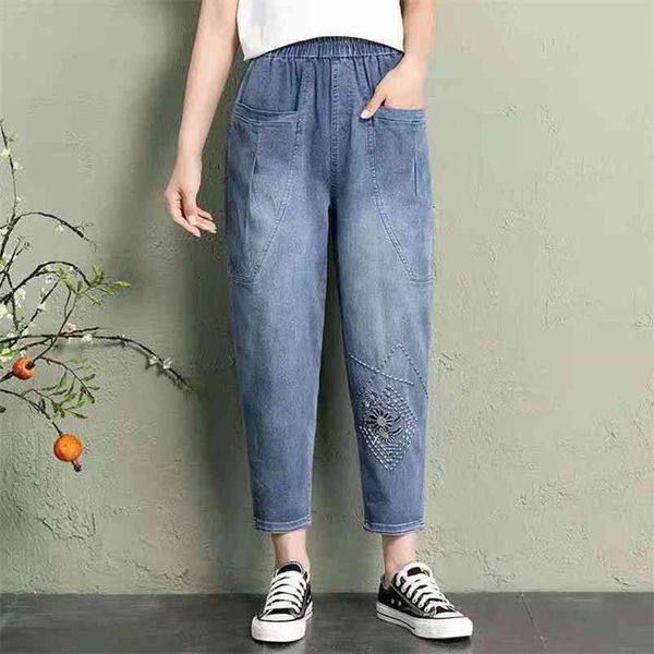 arrival summer arts style women loose embroidery harem pants casual cotton denim elastic waist ankle-length jeans w338 210512, Blue
arrival summer arts style women loose embroidery harem pants casual cotton denim elastic waist ankle-length jeans w338 210512, Blue