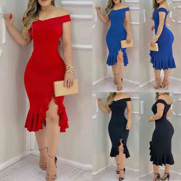 women fashion solid dress plain cold ruffle loose hem slit dress casual party dresses robe de soire de mariage, Black;gray
women fashion solid dress plain cold ruffle loose hem slit dress casual party dresses robe de soire de mariage, Black;gray