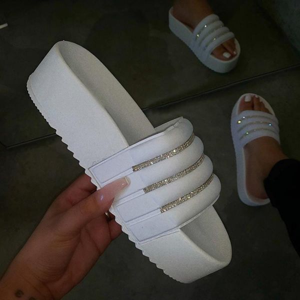slippers summer women platform bath wedge sandals beach calzado mujer women's casual water drill shoe, Black
slippers summer women platform bath wedge sandals beach calzado mujer women's casual water drill shoe, Black