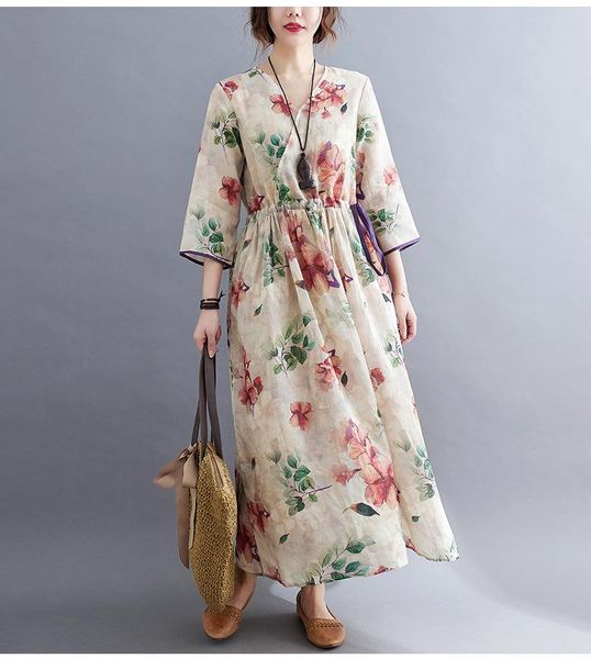 casual dresses 2021 arrive women chinese style print floral loose elegant dress elastic waist vintage mori cotton linen dres, Black;gray
casual dresses 2021 arrive women chinese style print floral loose elegant dress elastic waist vintage mori cotton linen dres, Black;gray