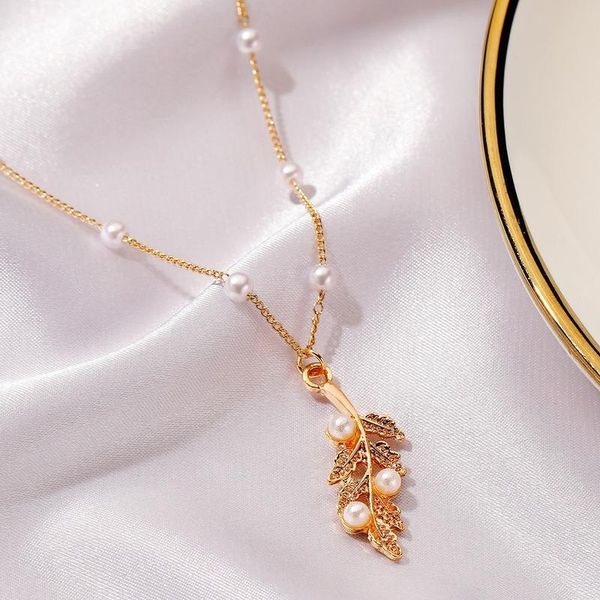 pendant necklaces u-magical exquisite shining pearl leaf necklace for women temperament metallic beaded party jewelry accessories, Silver
pendant necklaces u-magical exquisite shining pearl leaf necklace for women temperament metallic beaded party jewelry accessories, Silver