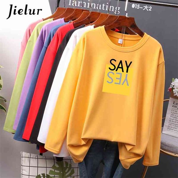 jielur new oversized autumn print letter t shirt women loose simple korean female t-shirt -4xl cotton yellow white 210330
jielur new oversized autumn print letter t shirt women loose simple korean female t-shirt -4xl cotton yellow white 210330