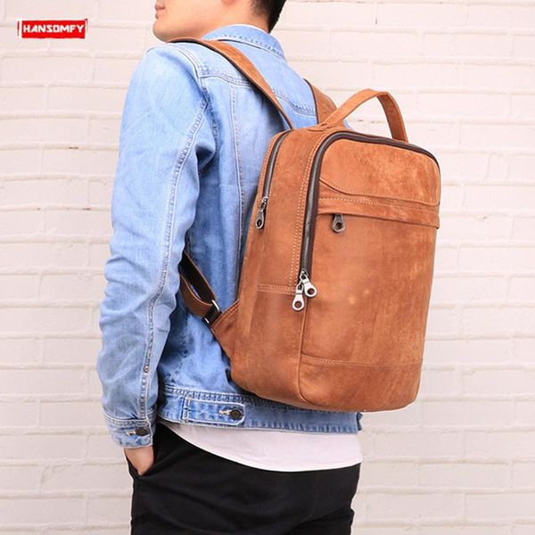 backpack 2021 genuine leather men's outdoor leisure shoulder bag large capacity men computer travel vintage backpacks
backpack 2021 genuine leather men's outdoor leisure shoulder bag large capacity men computer travel vintage backpacks