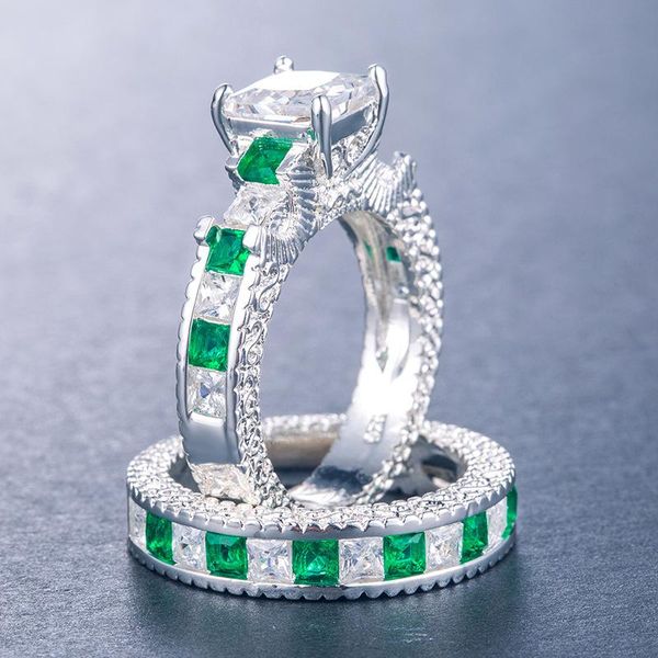 cluster rings 2021 luxury green blue color princess wedding ring set for women lady anniversary gift jewelry bulk sell moonso r5835, Golden;silver
cluster rings 2021 luxury green blue color princess wedding ring set for women lady anniversary gift jewelry bulk sell moonso r5835, Golden;silver
