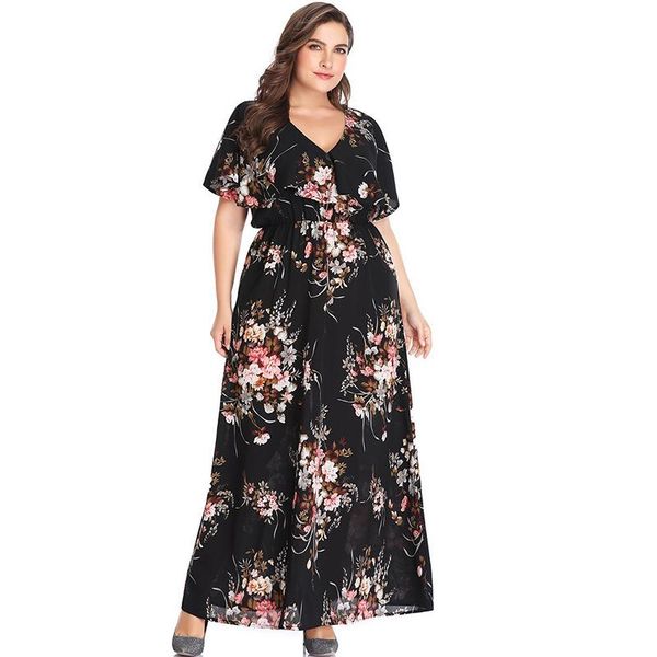 plus size dresses boho dress long 2021 fashion women summer v neck short sleeve floral print maxi ladies tunic beach, Black
plus size dresses boho dress long 2021 fashion women summer v neck short sleeve floral print maxi ladies tunic beach, Black
