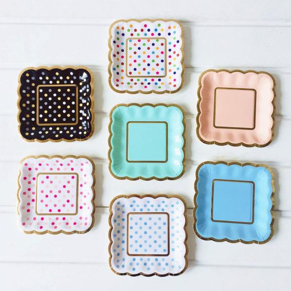packaging dinner service 8pcs 12.5cm(4.92'')gold foil small square dot cake paper plates for wedding party birthday supplies dispo
packaging dinner service 8pcs 12.5cm(4.92'')gold foil small square dot cake paper plates for wedding party birthday supplies dispo