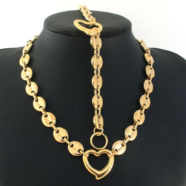 earrings & necklace stainless steel heart gold color fashion link bracelet simple jewelry sets high-quality for gift scazbici, Silver
earrings & necklace stainless steel heart gold color fashion link bracelet simple jewelry sets high-quality for gift scazbici, Silver