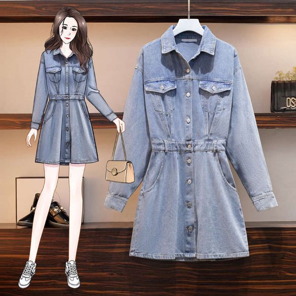 casual dresses dress large size women's spring fat sister show thin age reduction cover belly foreign style shirt denim cbi4, Black;gray
casual dresses dress large size women's spring fat sister show thin age reduction cover belly foreign style shirt denim cbi4, Black;gray