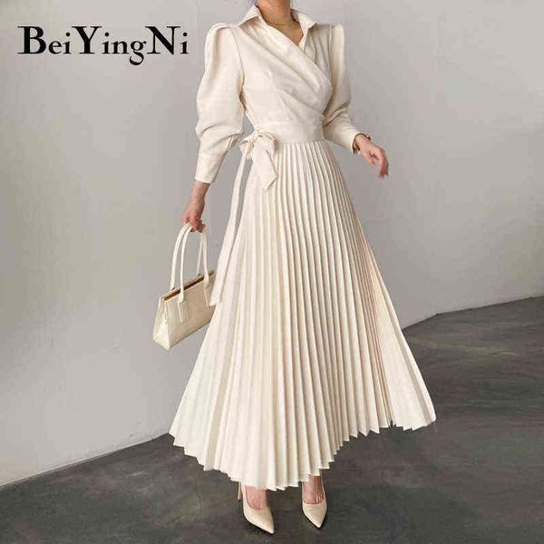 beiyingni elegant stylish women puff sleeve pleated long dress turndown collar spring autumn office ladeis dress black vestidos y1204, Black;gray
beiyingni elegant stylish women puff sleeve pleated long dress turndown collar spring autumn office ladeis dress black vestidos y1204, Black;gray