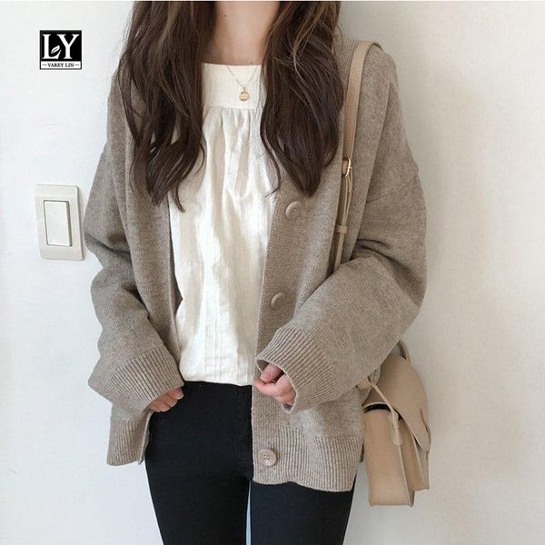 sweaters spring autumn women loose knitted coat korean style long sleeve v neck single breasted casual outerwear, White;black
sweaters spring autumn women loose knitted coat korean style long sleeve v neck single breasted casual outerwear, White;black